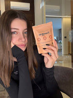 A monthly serving size of powder that helps with energy, increases focus and improves digestion